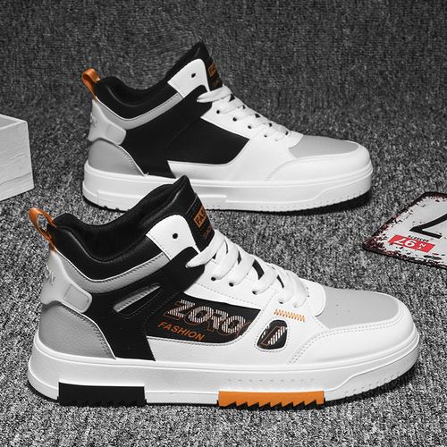 Men's Sneakers With High-top Casual Sneakers White&Grey