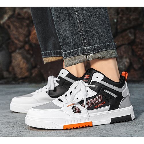 Men's Sneakers With High-top Casual Sneakers White&Grey