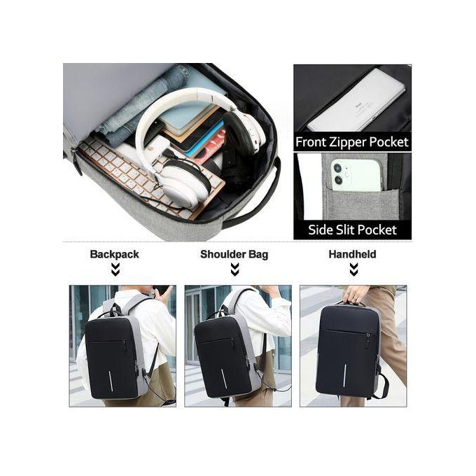 STY 15.6" Notebook Computer Bag Men Business Backpack Rucksacks - Grey